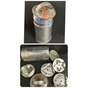 5 cookie cutters + Metal‎ tin with lid For Baking & Decorating